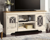 Prime Furniture - Ashley Furniture - Realyn 74" TV Stand - 74" / Chipped White - W743-68